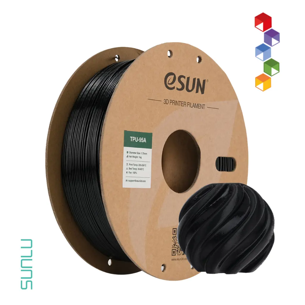 Filamento para impresión 3D FDM TPU Flexible 95A en Guatemala - Ideal para impresiones 3D flexibles - negro.webp