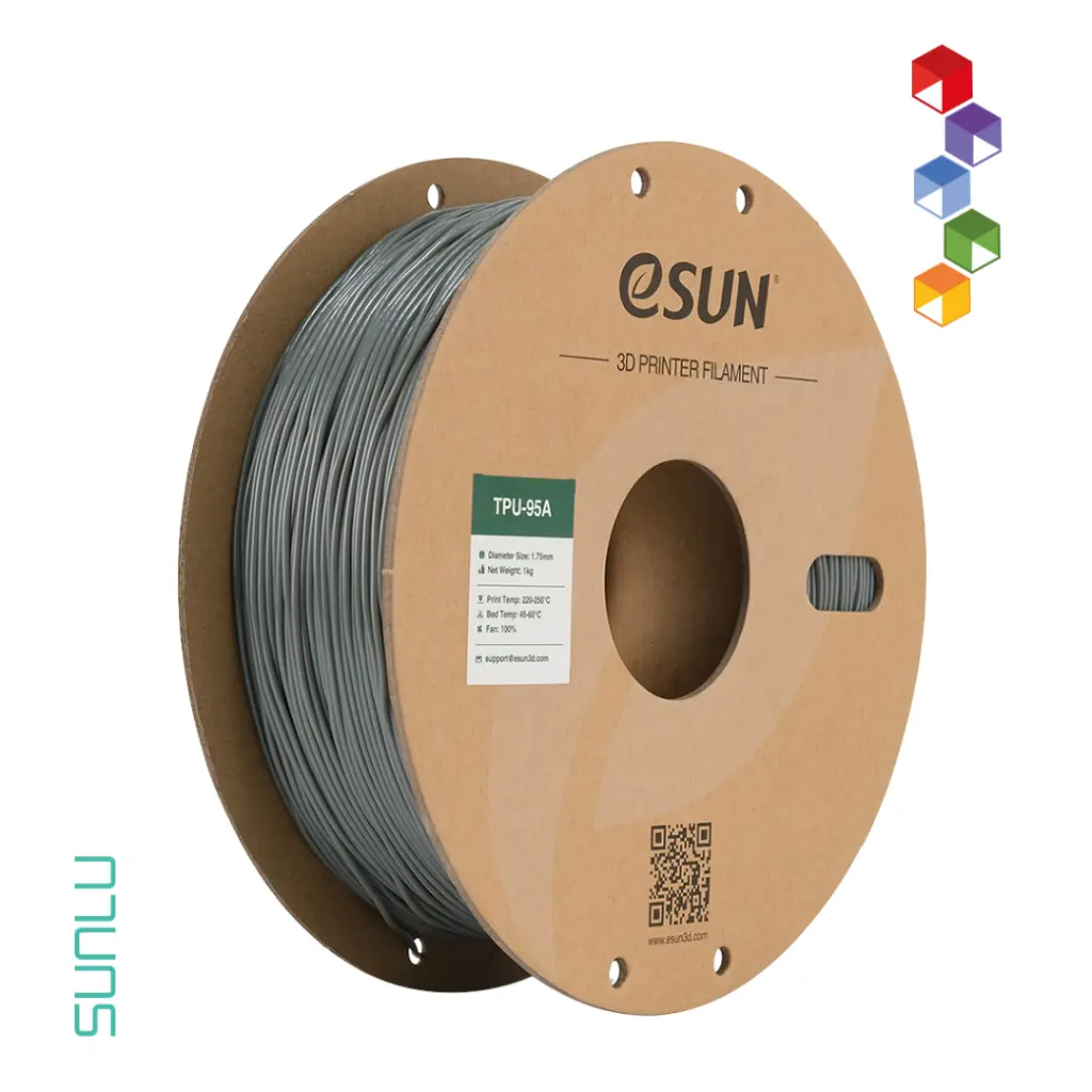 Filamento para impresión 3D FDM TPU Flexible 95A en Guatemala - Ideal para impresiones 3D flexibles - gris.webp