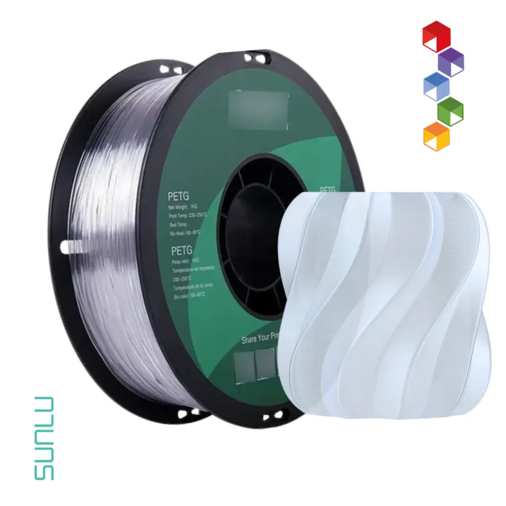 Filamento para Impresión 3D PETG eSun en Guatemala de 1kg - Mayor resistencia Transparente.webp