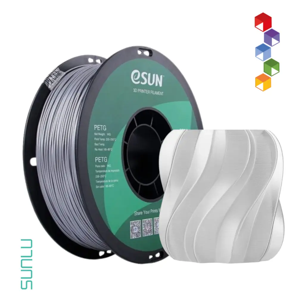 Filamento para Impresión 3D PETG eSun en Guatemala de 1kg - Mayor resistencia Plateado (2).webp