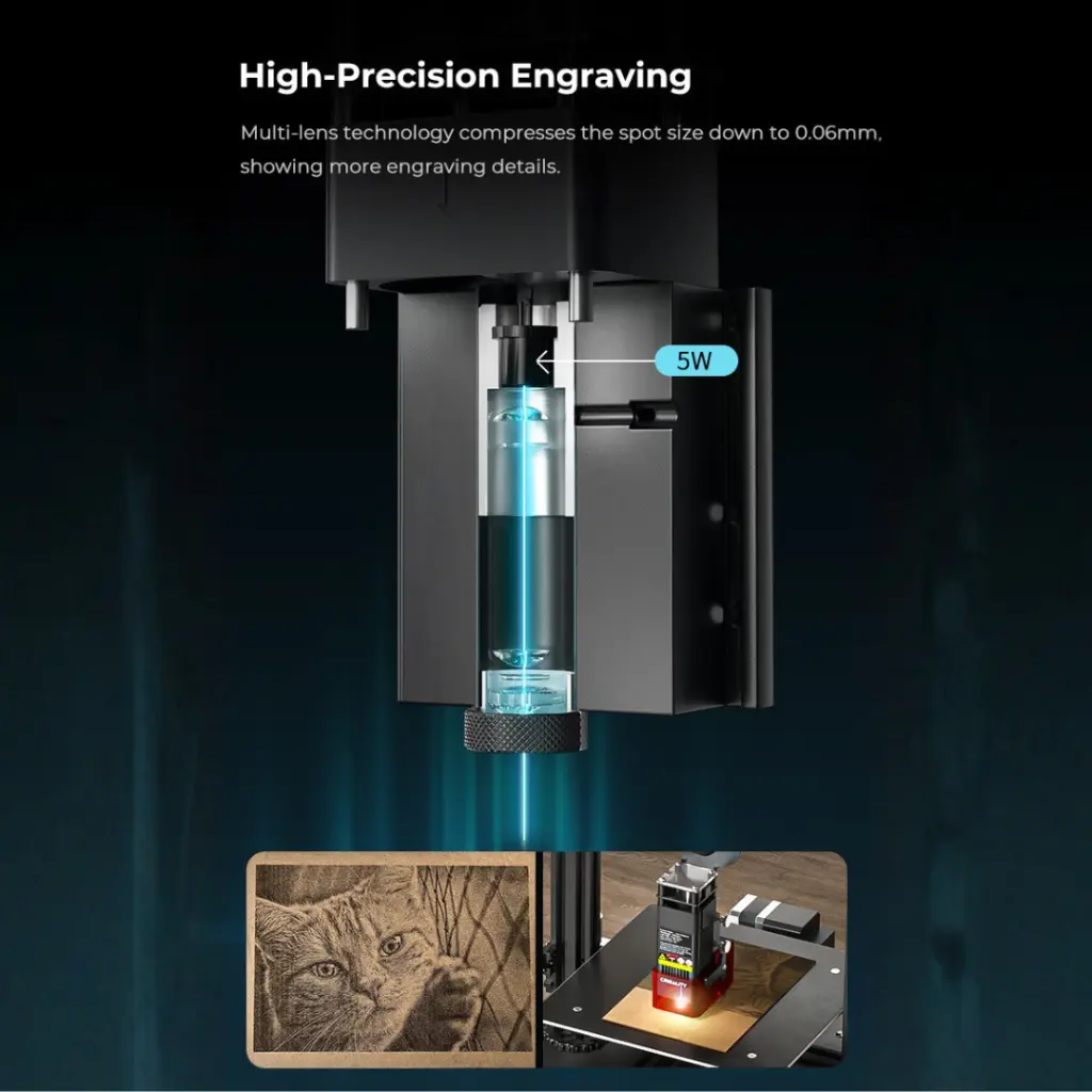 Módulo Láser CR Laser Falcon de 5W para Impresora 3D (o repuesto).webp