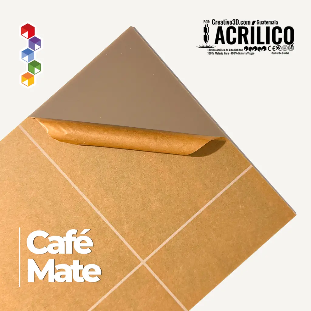 Plancha de Acrílico de 30 x 20 cm – 3mm - Acrílico Mate Café - Creativo 3D (2).webp