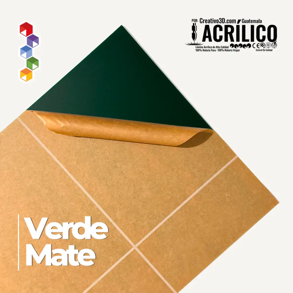 Plancha de Acrílico de 30 x 20 cm – 3mm - Acrílico Mate Verde - Creativo 3D (2).webp