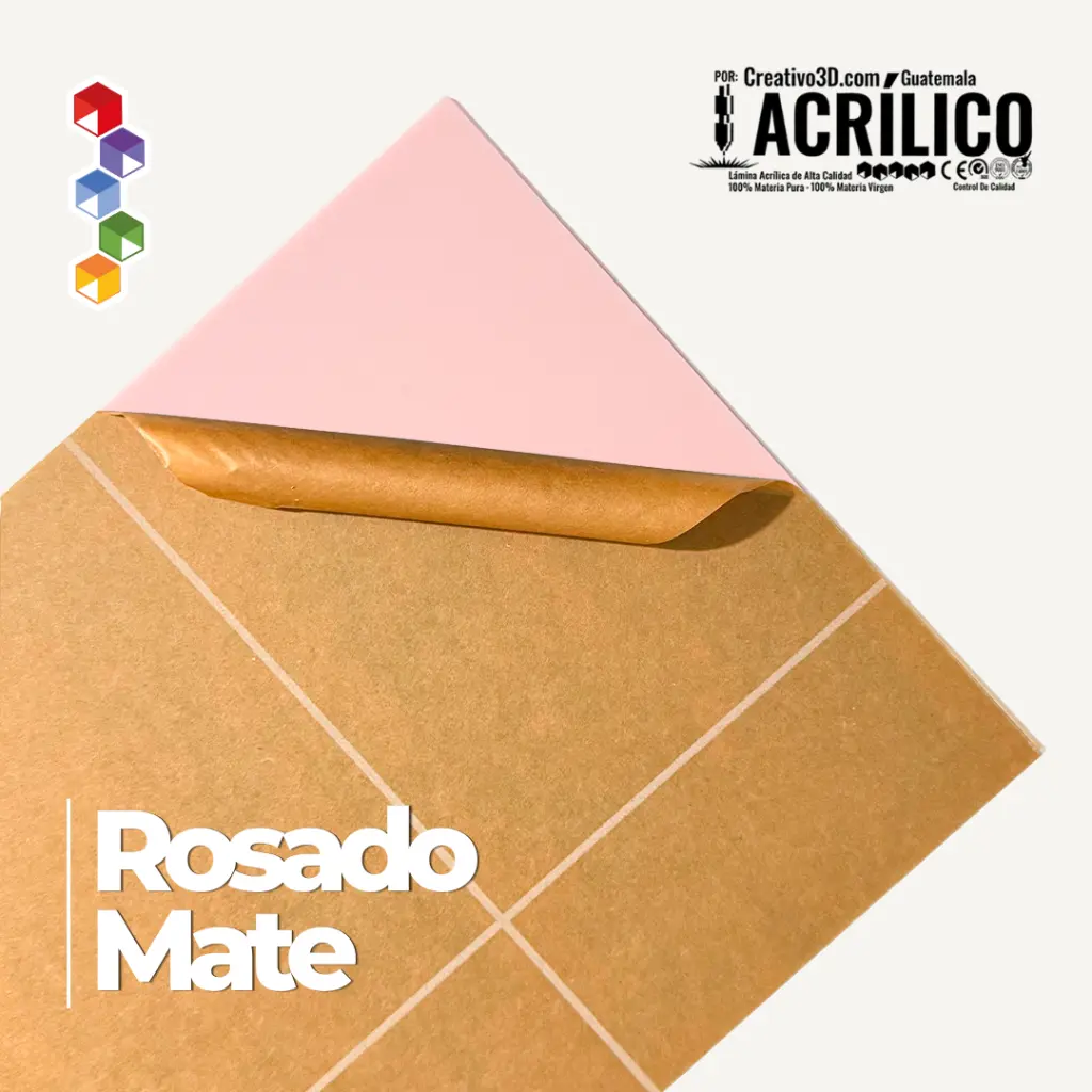 Plancha de Acrílico de 30 x 20 cm – 3mm - Acrílico Mate Rosa - Creativo 3D (2).webp