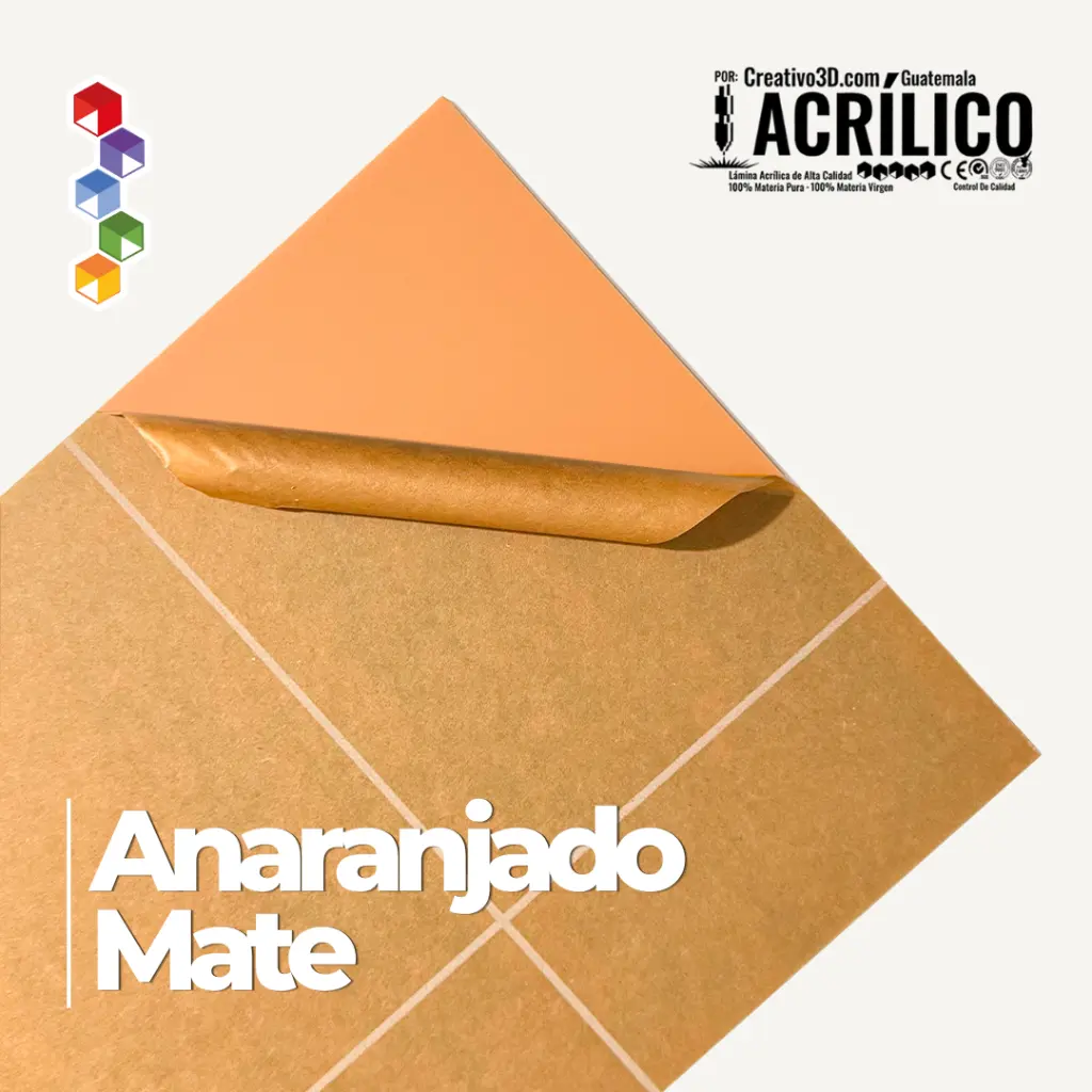 Plancha de Acrílico de 30 x 20 cm – 3mm - Acrílico Mate Anaranjado - Creativo 3D (2).webp