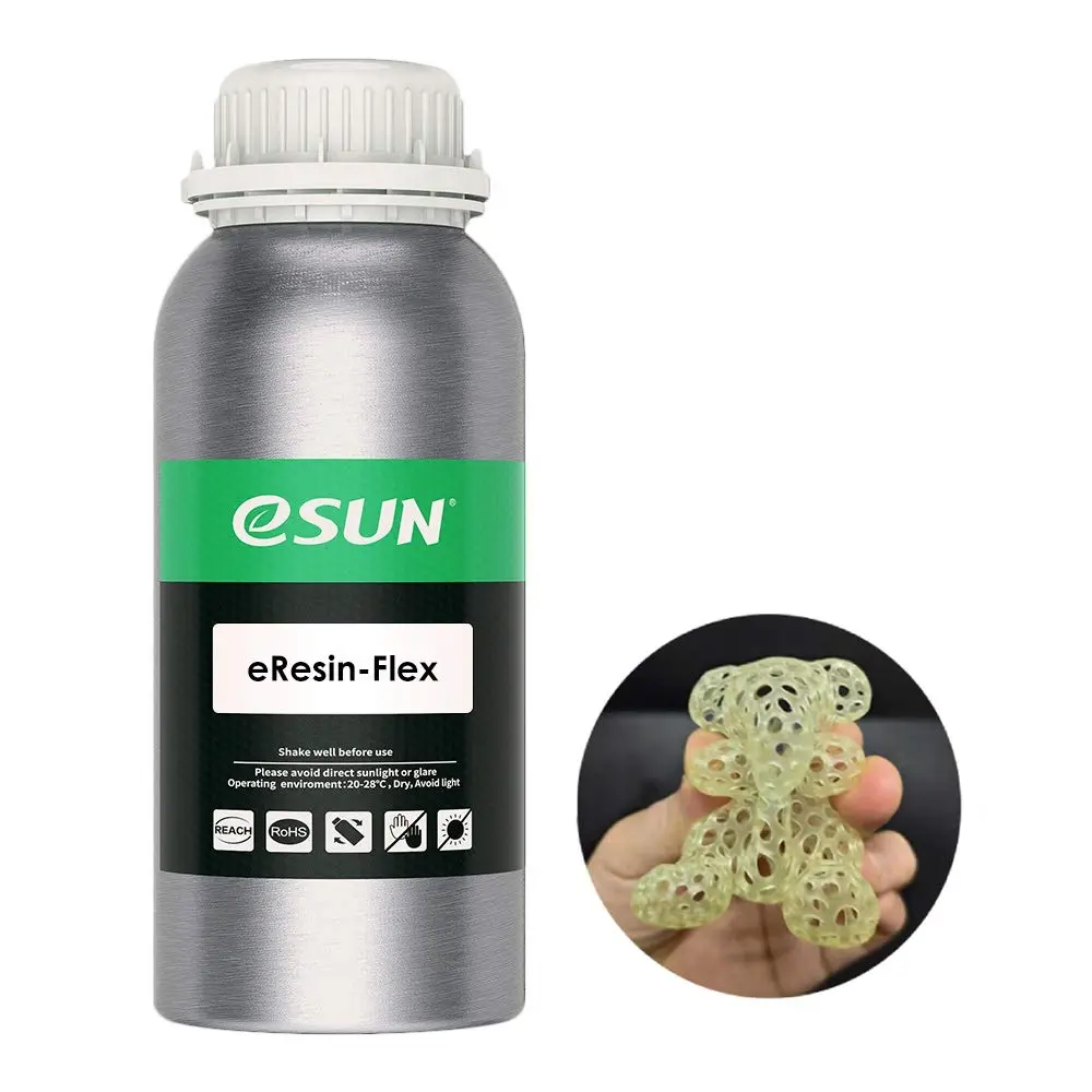 Resina eSun UV Flexible – 0.5 KG (405 nm) Amarillo Traslúcido (1).webp