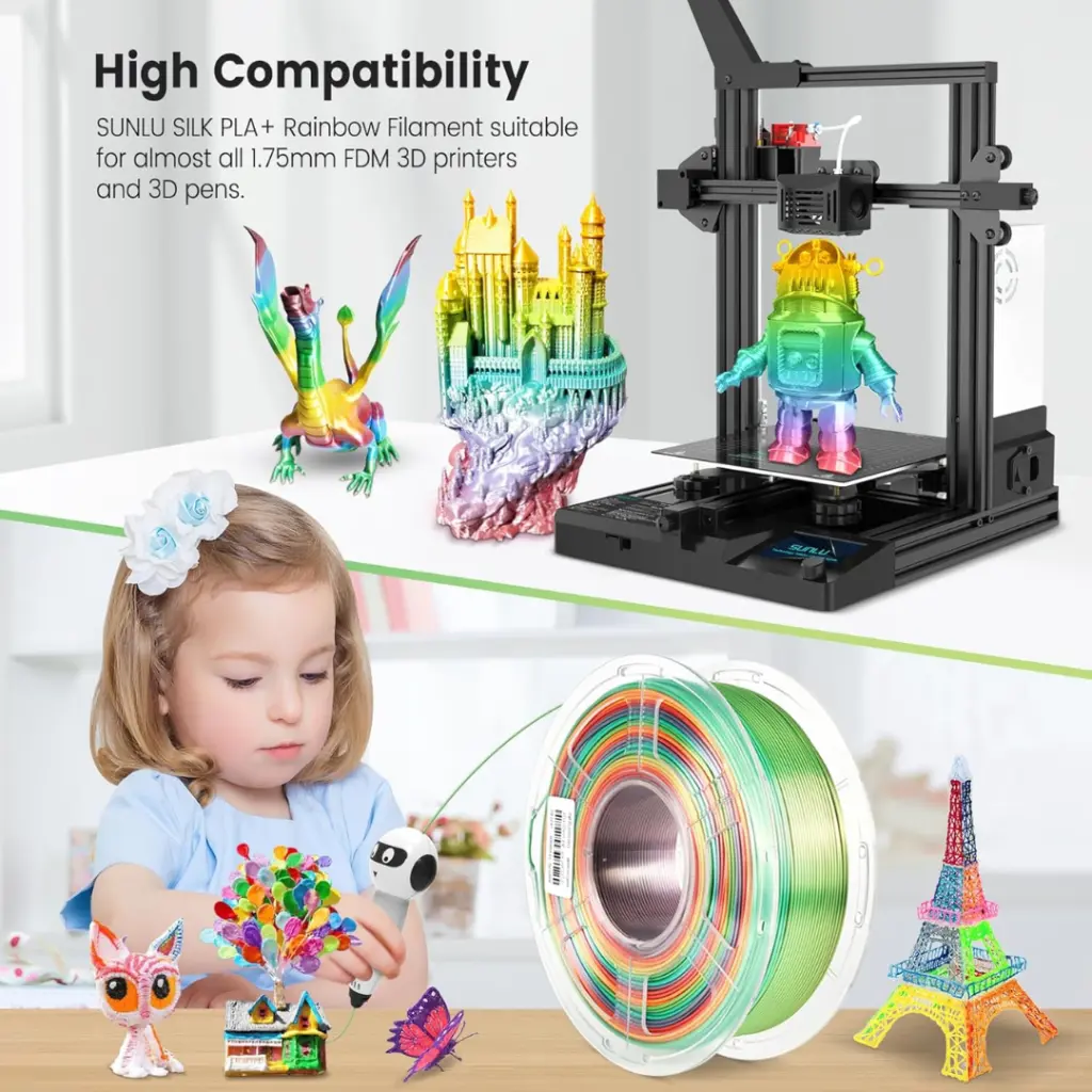 SUNLU RAINBOW SILK PLA+ - 1. Kg - 1.75mm - Filamento para Impresora 3D (1).webp