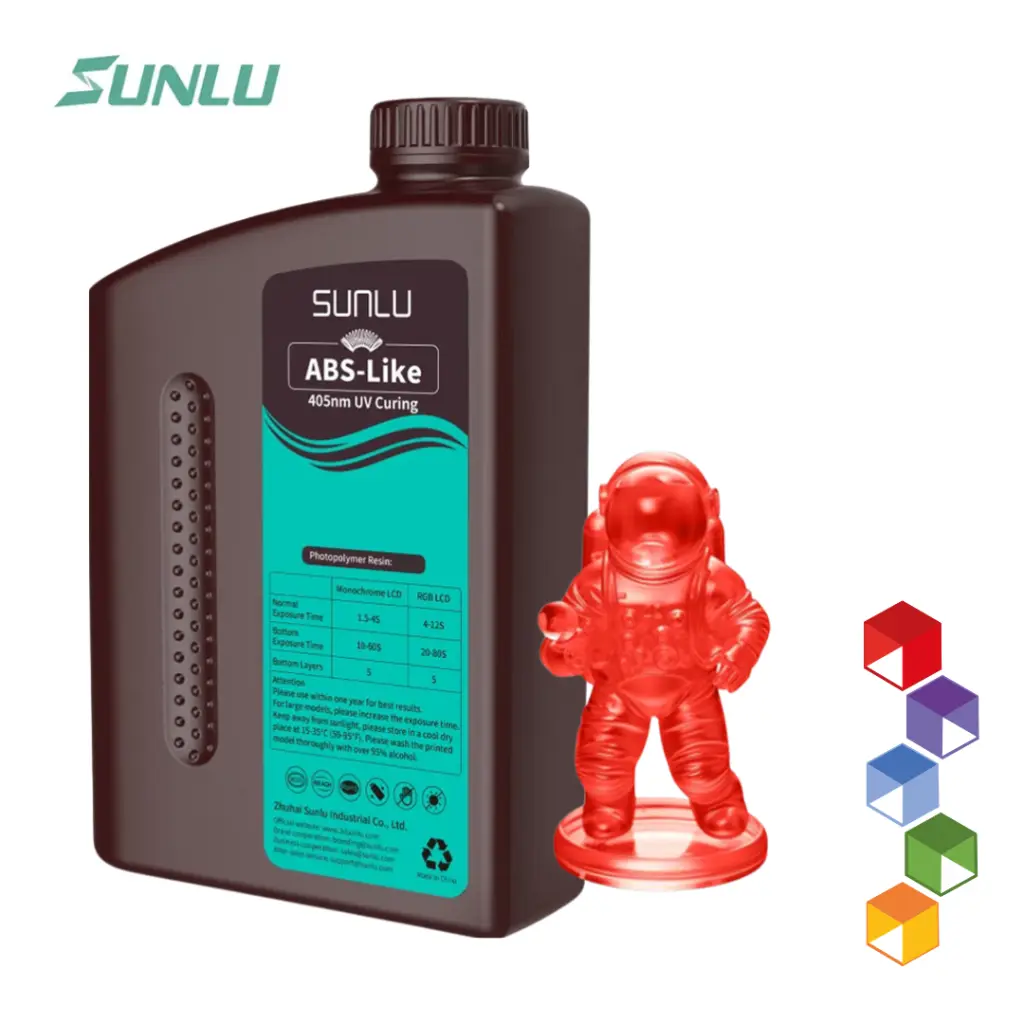 Resina para Impresion 3D - ABS Like - Sunlu - 1k ultra resistente para uso técnico - ingeniería - Rojo Traslúcido.webp