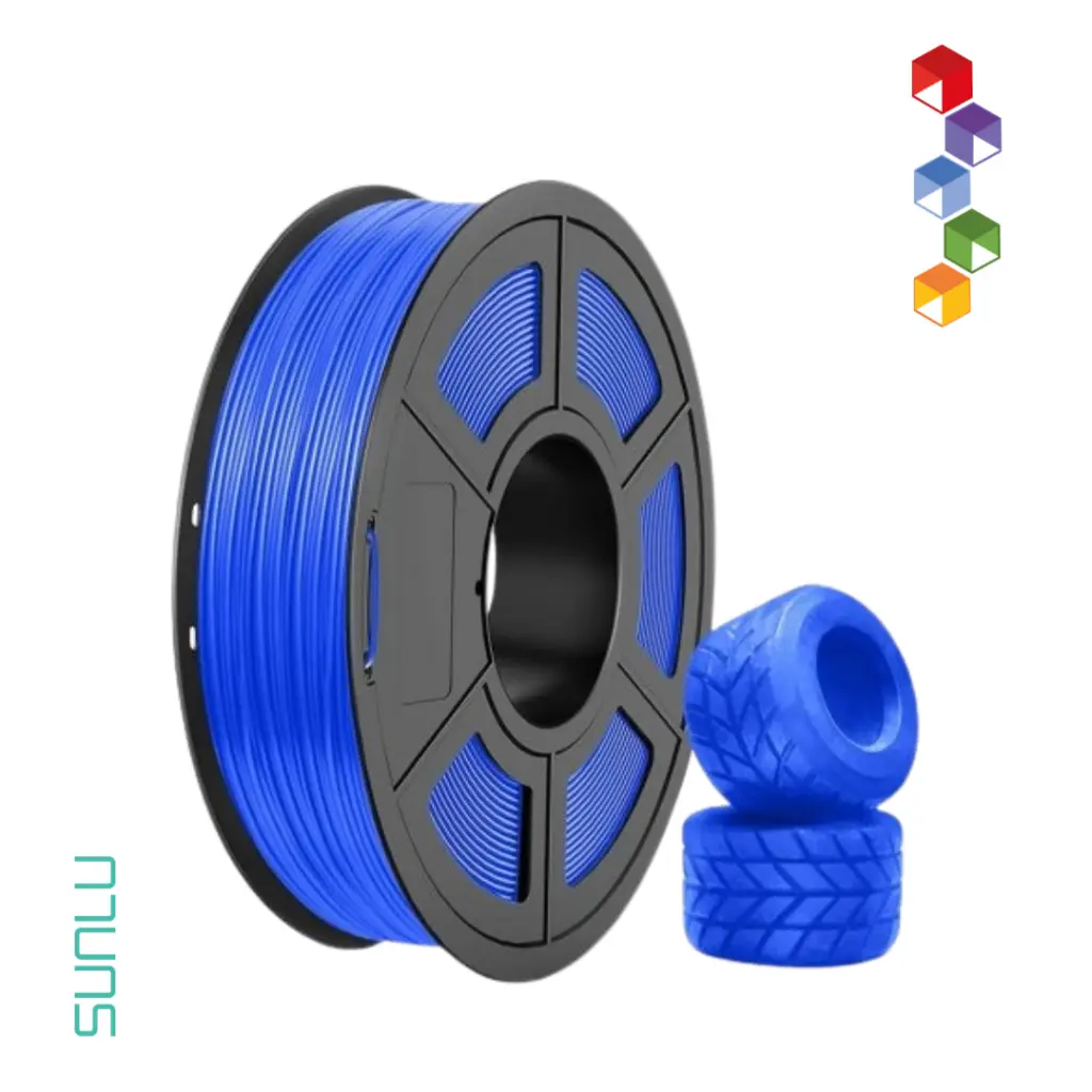 Filamento TPU 95A - Ideal para proyectos flexibles - Sunlu de 0.5kg - Azul.webp