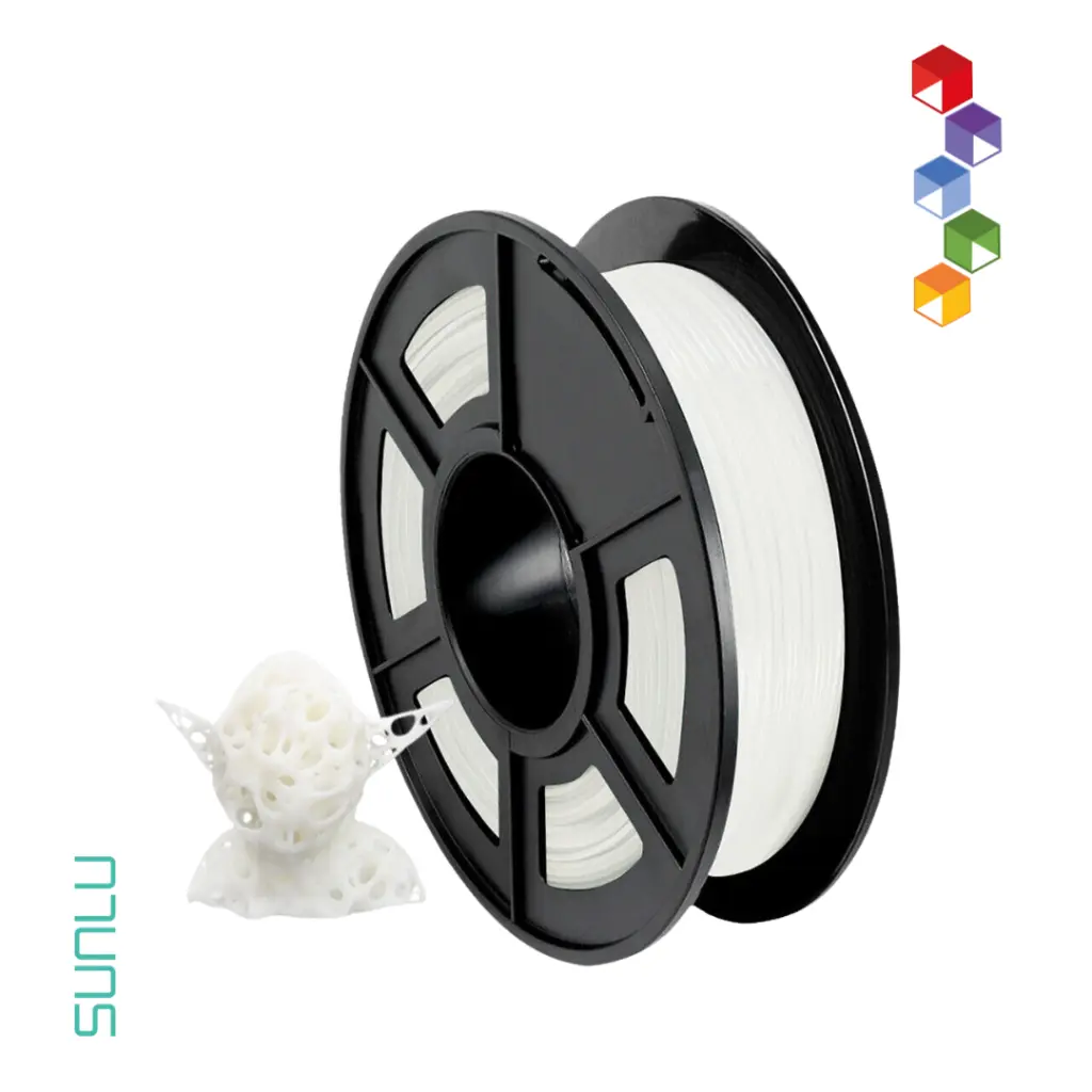 Filamento TPU 95A - Ideal para proyectos flexibles - Sunlu de 0.5kg - Blanco.webp
