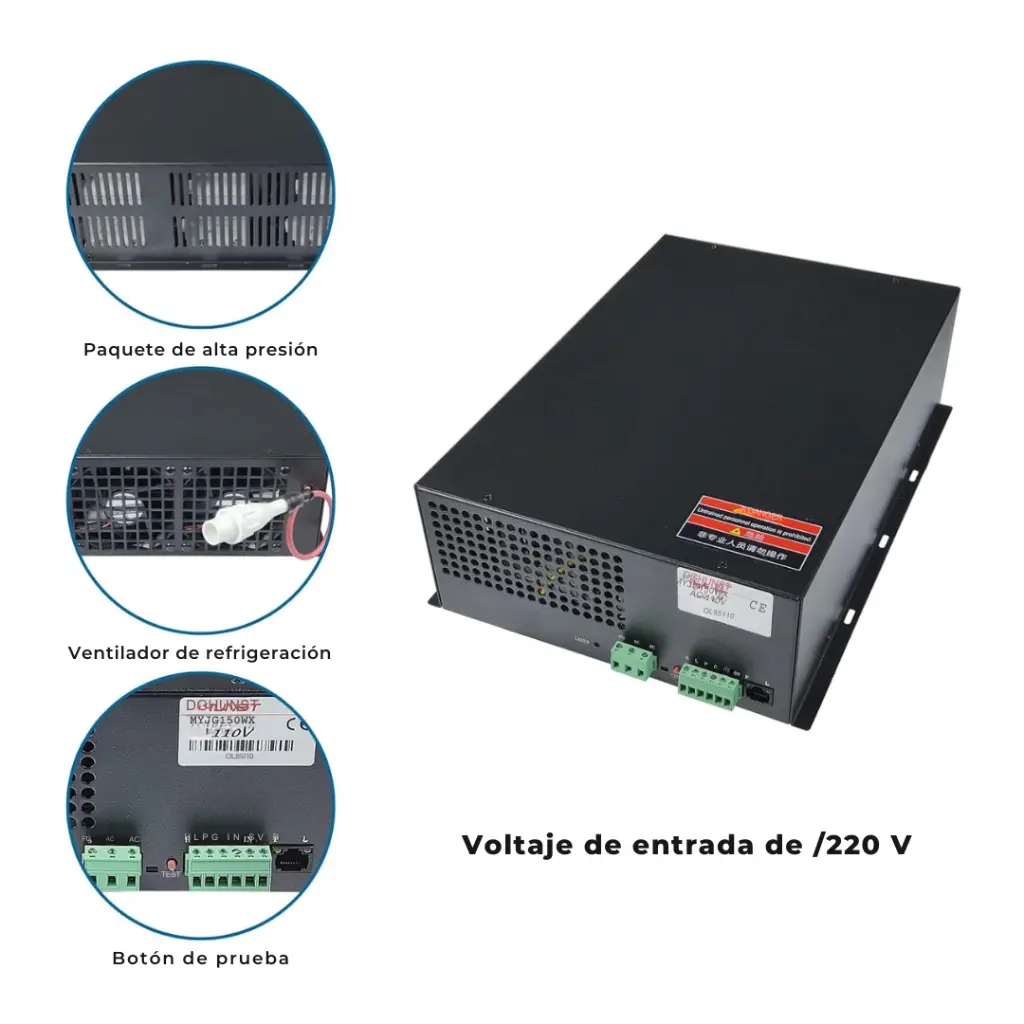 Fuente de Alimentación 130W para Cortadora y Grabadora Laser de CO2 – 220V (1).webp