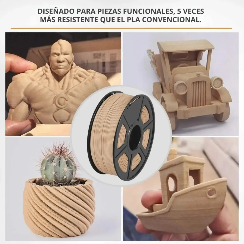 Filamento PLA Madera SUNLU 1.75 mm – 1kg Efecto Madera Real para Impresión 3D (3).webp