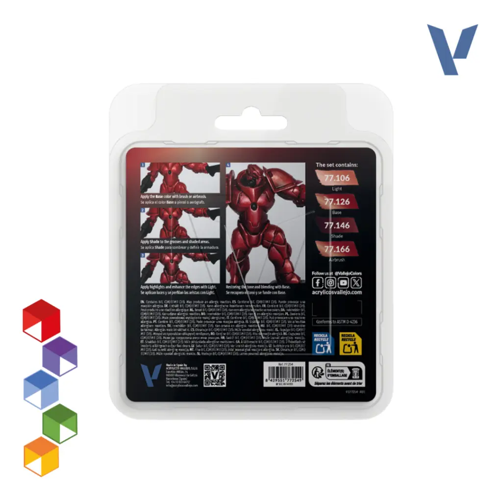 Vallejo True Metallic Metal - Set Rojo Rubí (77.254) (1).webp