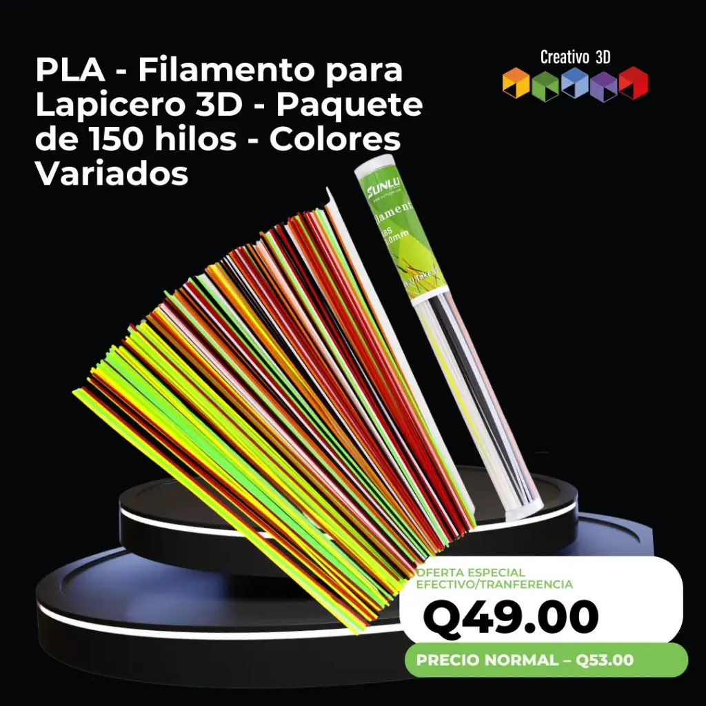 PLA – Filamento para Lapicero 3D – Paquete de 150 hilos – Colores Variados