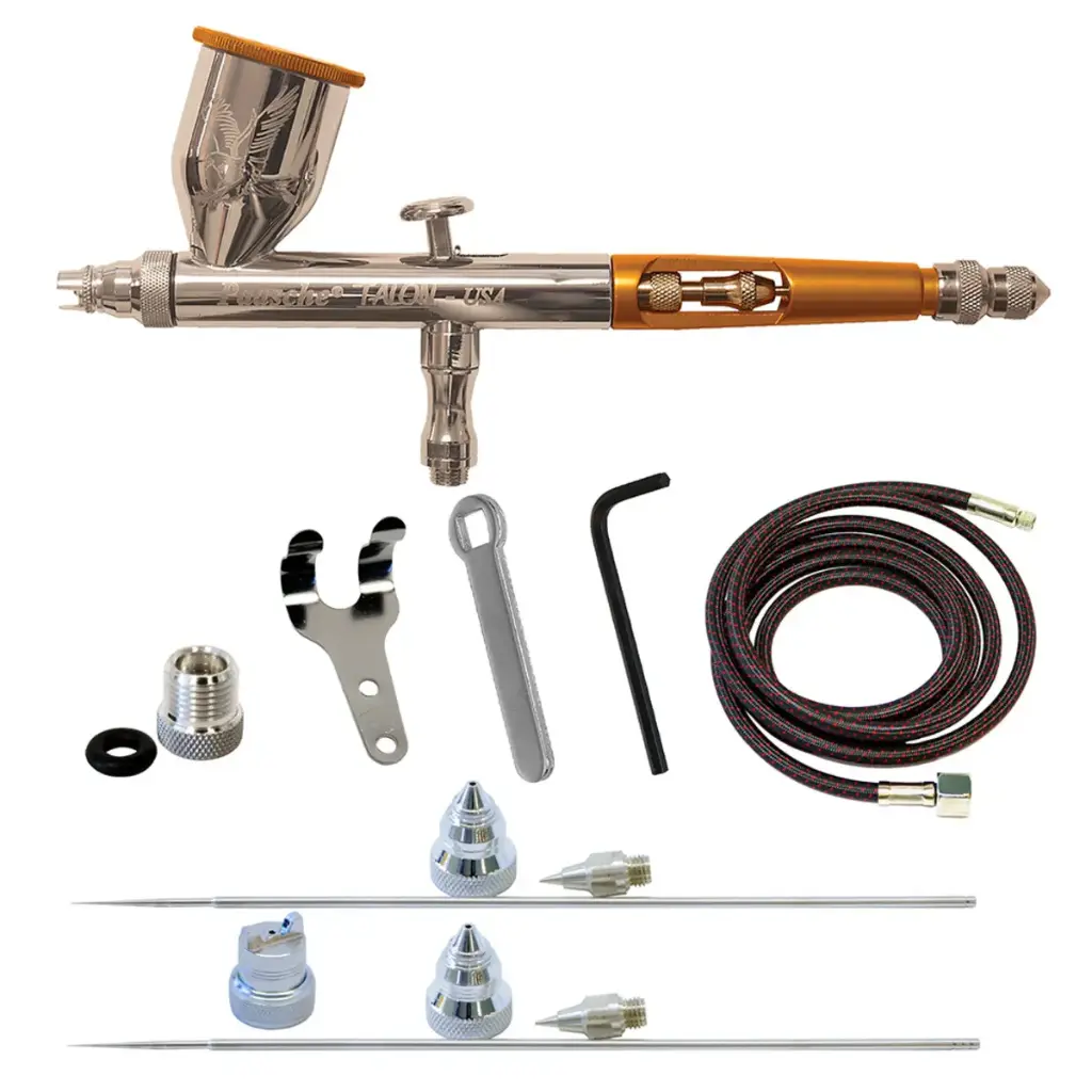 Aerógrafo Profesional Paasche TG-3AS de Doble Acción por Gravedad con Boquillas 0.25, 0.38 y 0.66 mm
