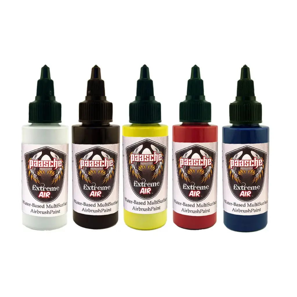 Kit de Colores Primarios Paasche Exterme Air 5 pack (5 x 2 oz) – 10oz.
