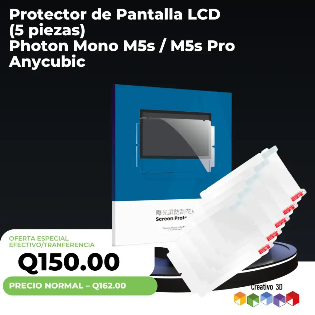 Anycubic – Protector de Pantalla LCD (5 piezas) – Photon Mono M5s / M5s Pro