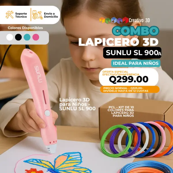 Kit de Lapicero 3D para niños Sunlu SL900A – Incluye kit de colores