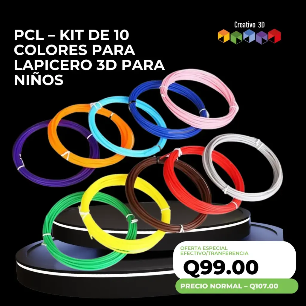 PCL – KIT DE 10 COLORES PARA LAPICERO 3D PARA NIÑOS