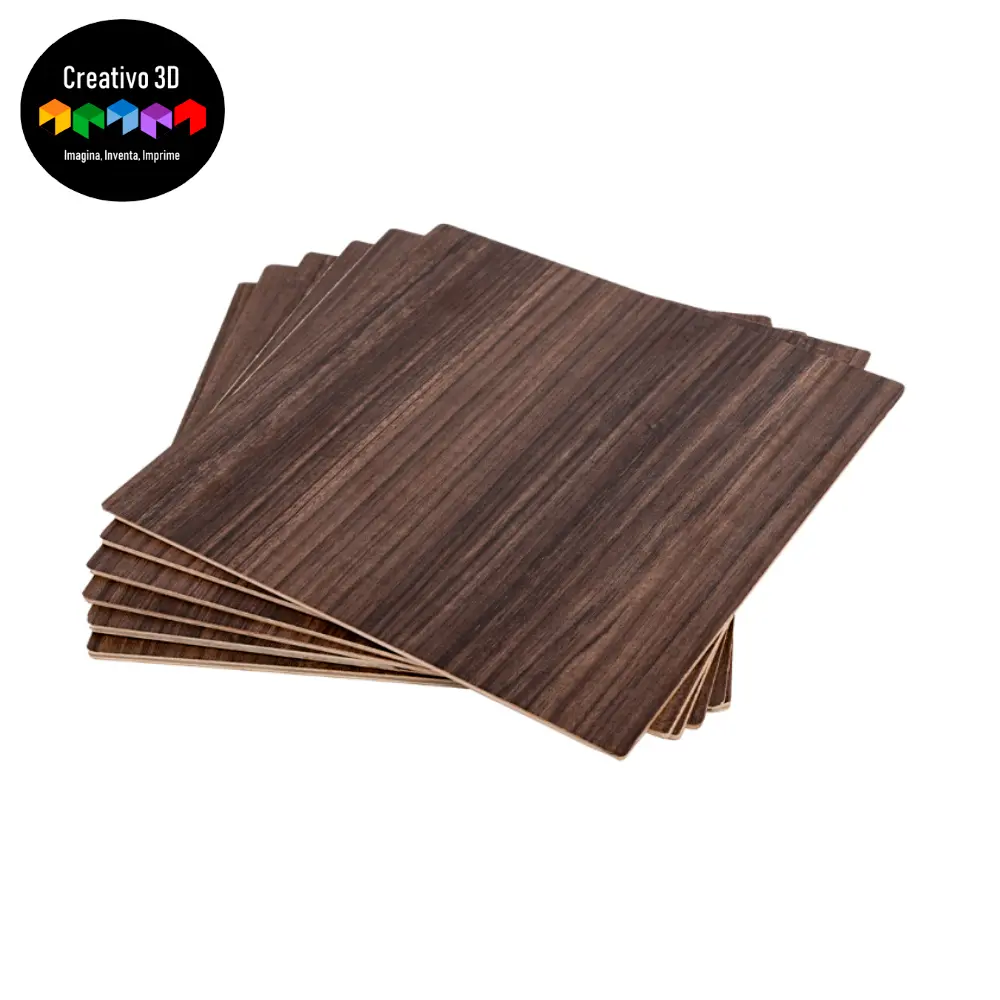 Hojas de madera contrachapada de nogal (10 piezas) – 200 x 200 x 3mm