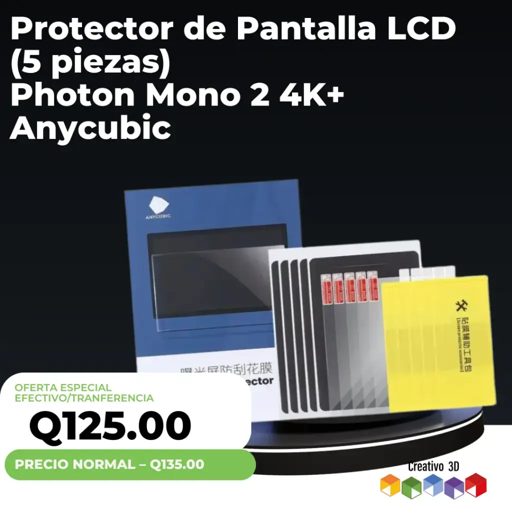 Anycubic – Protector de Pantalla LCD (5 piezas) – Photon Mono 2 4K+ (compatible con Mono / Mono 4K cortando exceso)