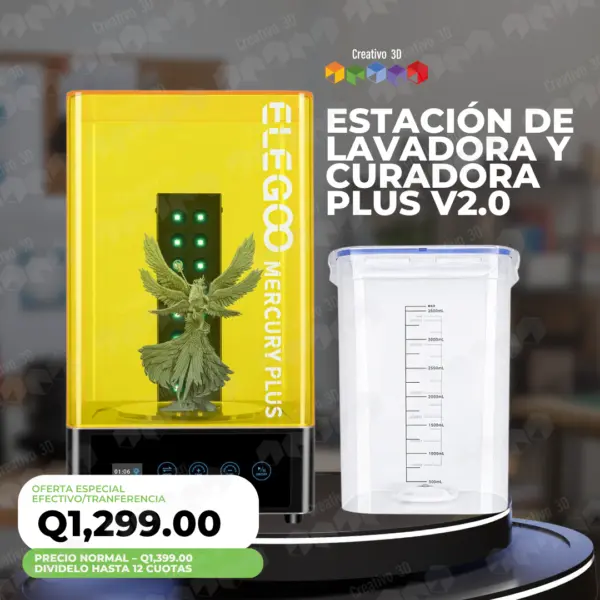 Estación de Lavado y Curado Mercury Plus v2.0 para Impresiones 3D de Pequeño Formato – Elegoo