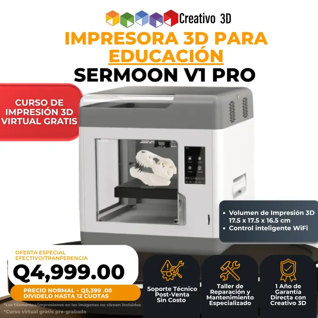 Impresora 3D para Educación Creality Sermoon V1 Pro – Ideal para Colegios [17.5 x 17.5 x 16.5 cm]