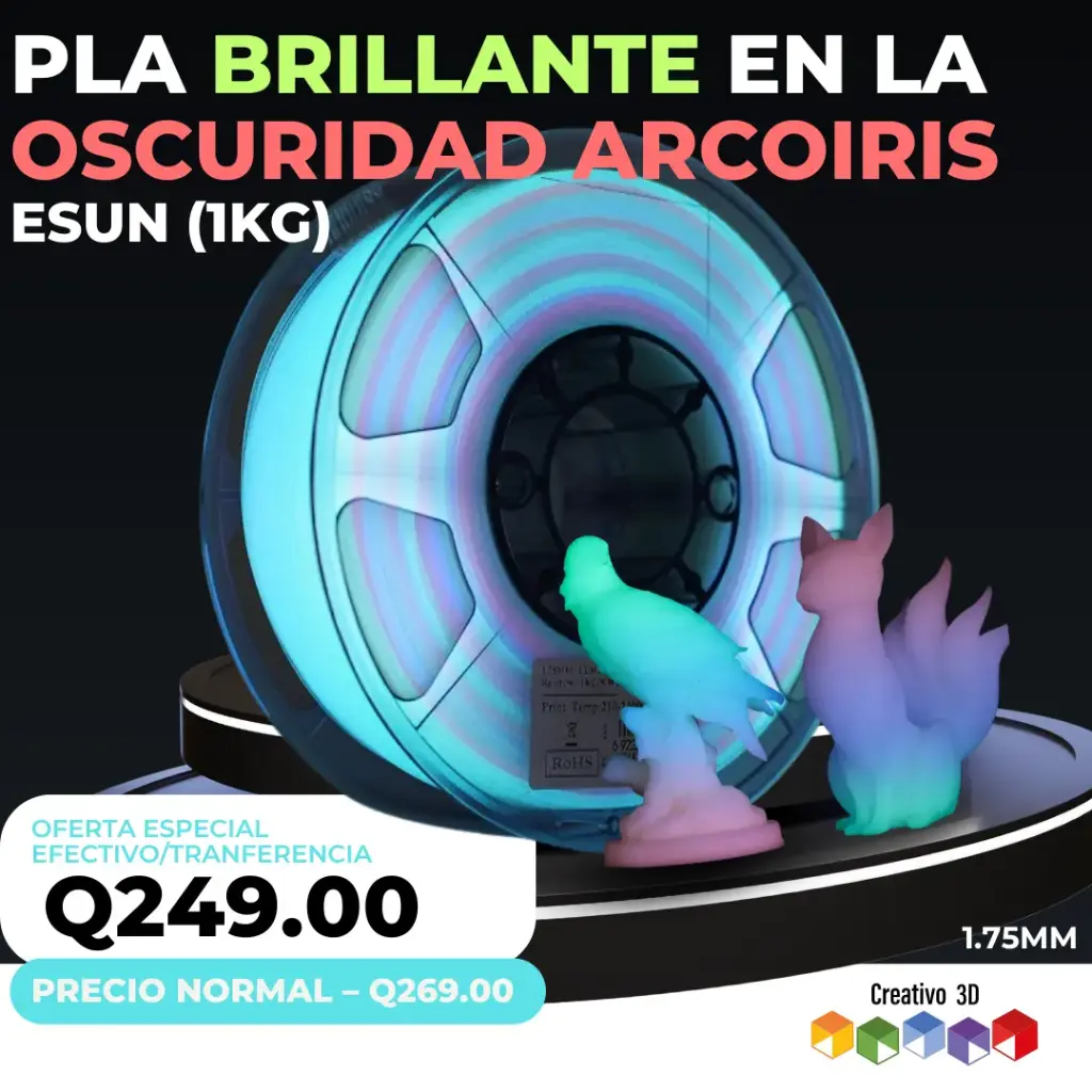 eRainbow Brillante en la Oscuridad PLA – 1. Kg / 1.75mm