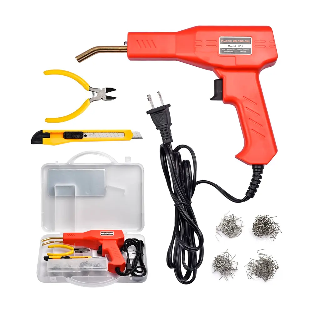 Kit Soldador de Plásticos – Grapadora en Caliente con Estuche con 200 Grapas