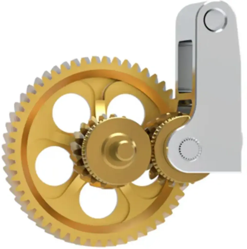 Bambu Lab A1 Series – Conjunto de Engranajes Panda de Acero Endurecido con Recubrimiento Dorado Nano y Soporte CNC de Aluminio