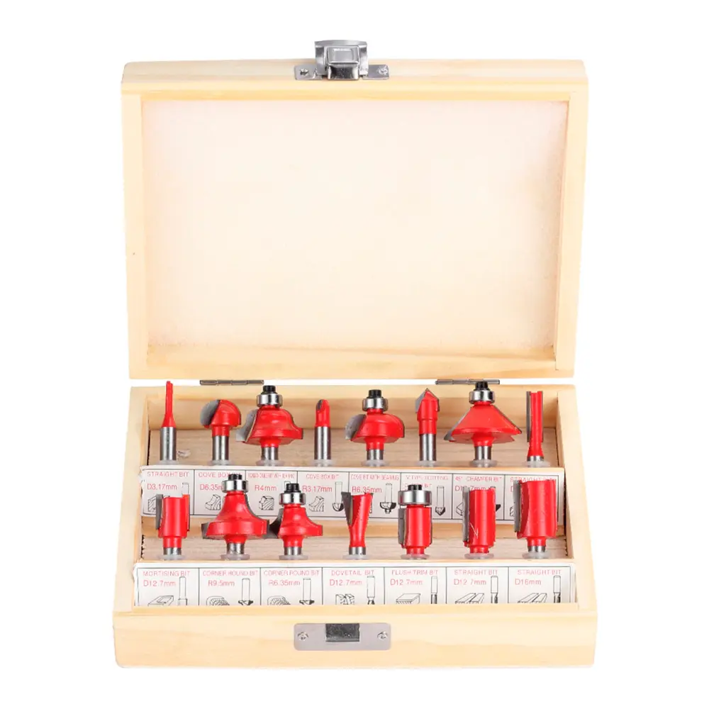 Set de Brocas para Madera 6.35mm – 15 Piezas – Corte Preciso en Carpintería y CNC