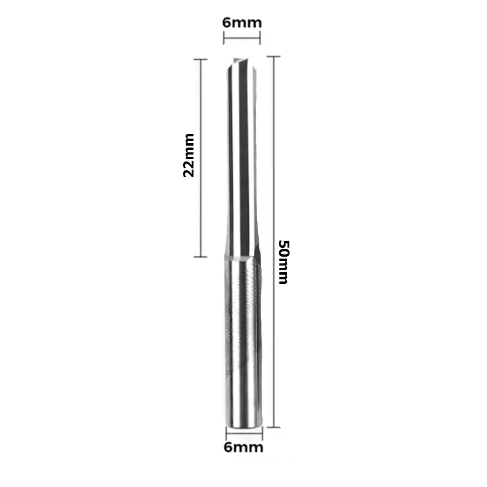 Twotrees Fresa de Ranura Recta de Doble Filo – Vástago 6 mm (6x6x22x50mm)