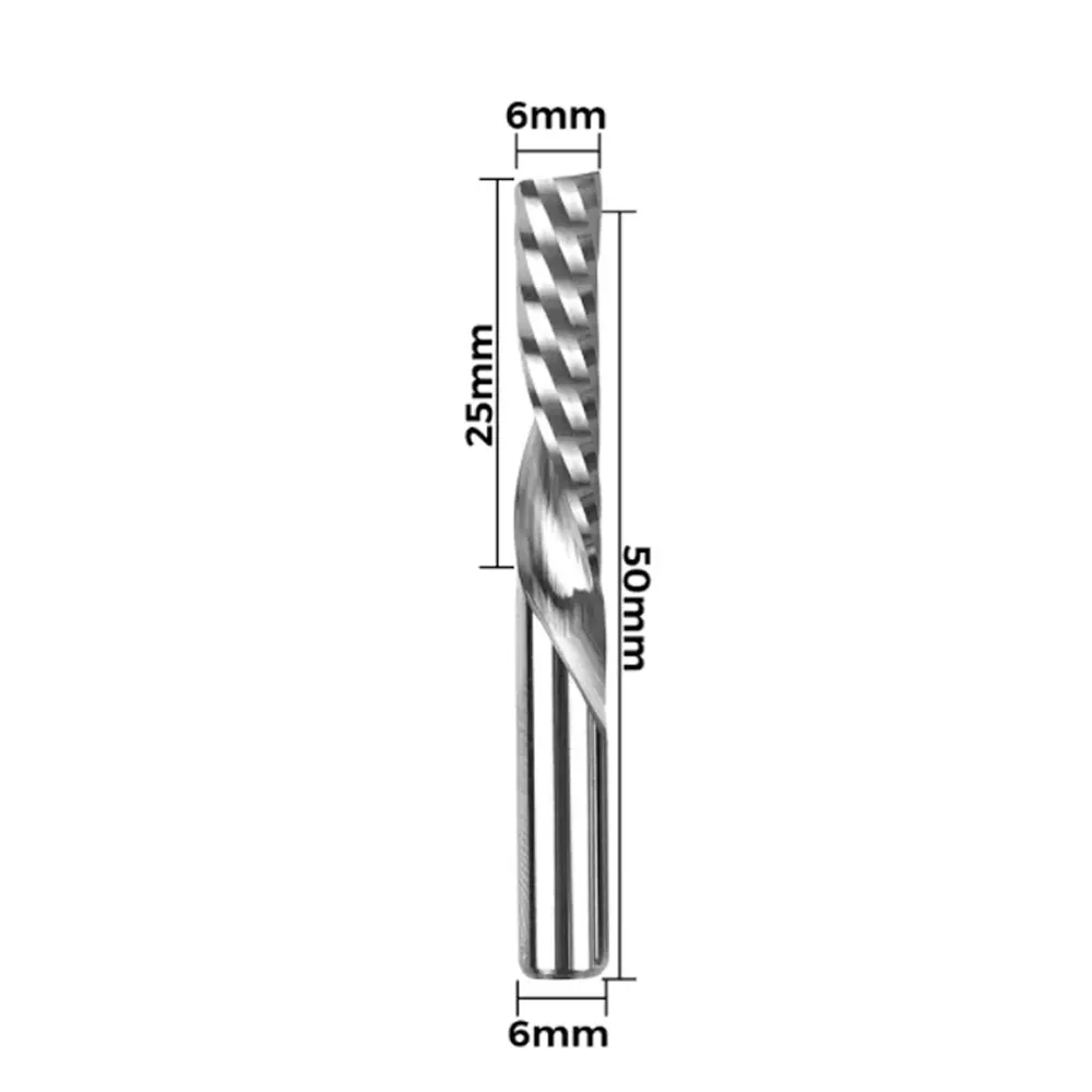 Fresa Espiral de Un Solo Filo Twotrees – Vástago 6 mm (6x6x25x50mm)