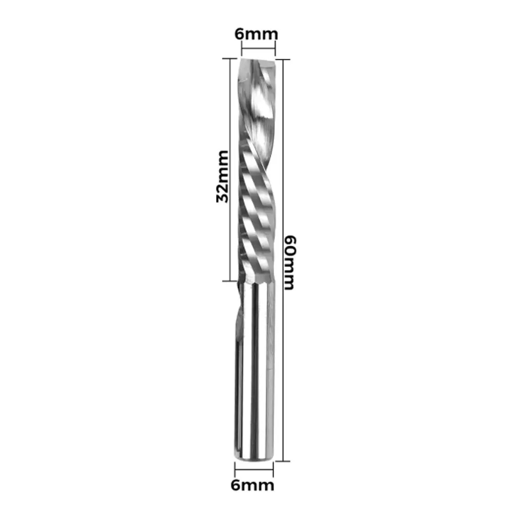 Fresa Espiral de Un Solo Filo Twotrees – Vástago 6 mm (6x6x32x60mm)