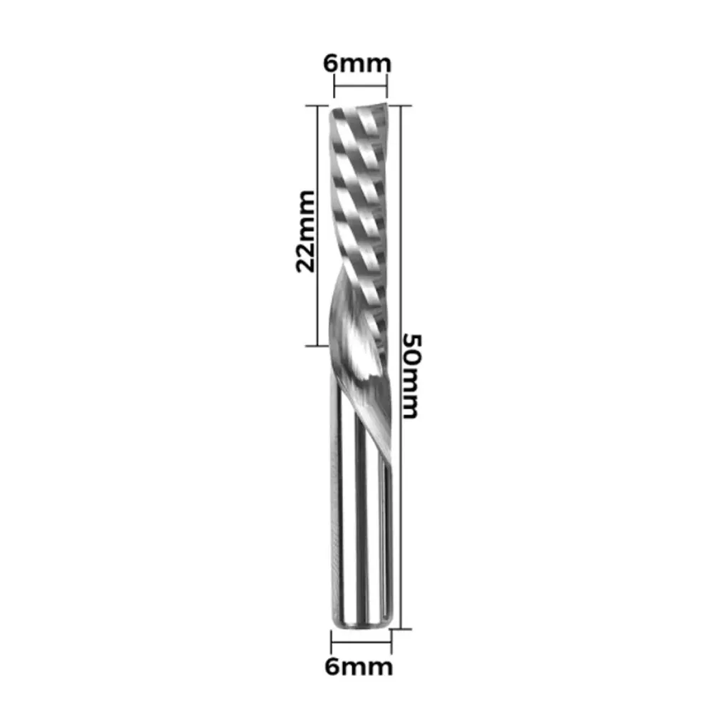 Fresa Espiral Izquierda de Un Solo Filo Twotrees – Vástago 6 mm (6x6x22x50mm)