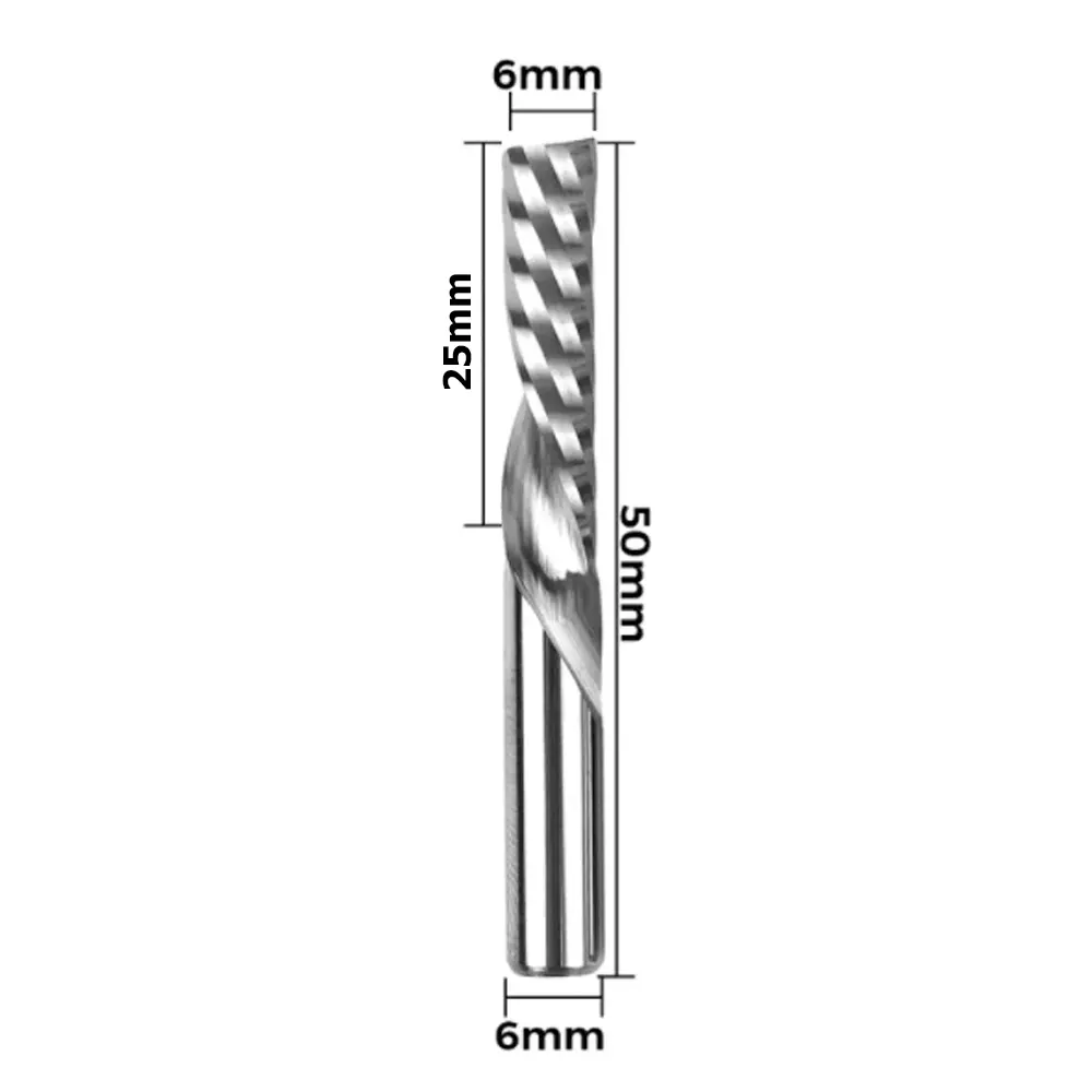 Fresa Espiral Izquierda de Un Solo Filo Twotrees – Vástago 6 mm (6x6x25x50mm)