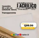 Plancha de Acrílico Transparente de 50 x 40 cm – 10mm