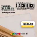 Plancha de Acrílico Transparente de 122 x 122 cm – 5mm