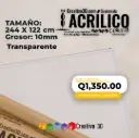 Plancha de Acrílico Transparente de 244 x 122 cm – 10mm