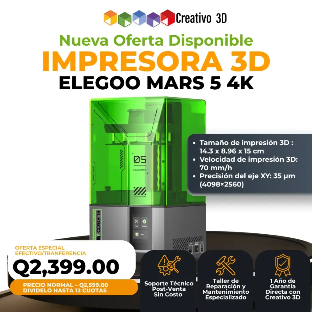Elegoo Mars 5 – Impresora 3D de Resina – Mediano formato