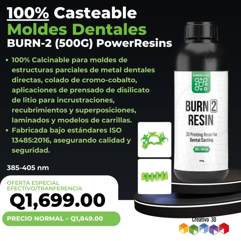 BURN 2 – Resina Dental 100% Calcinable (Casteable) 500G