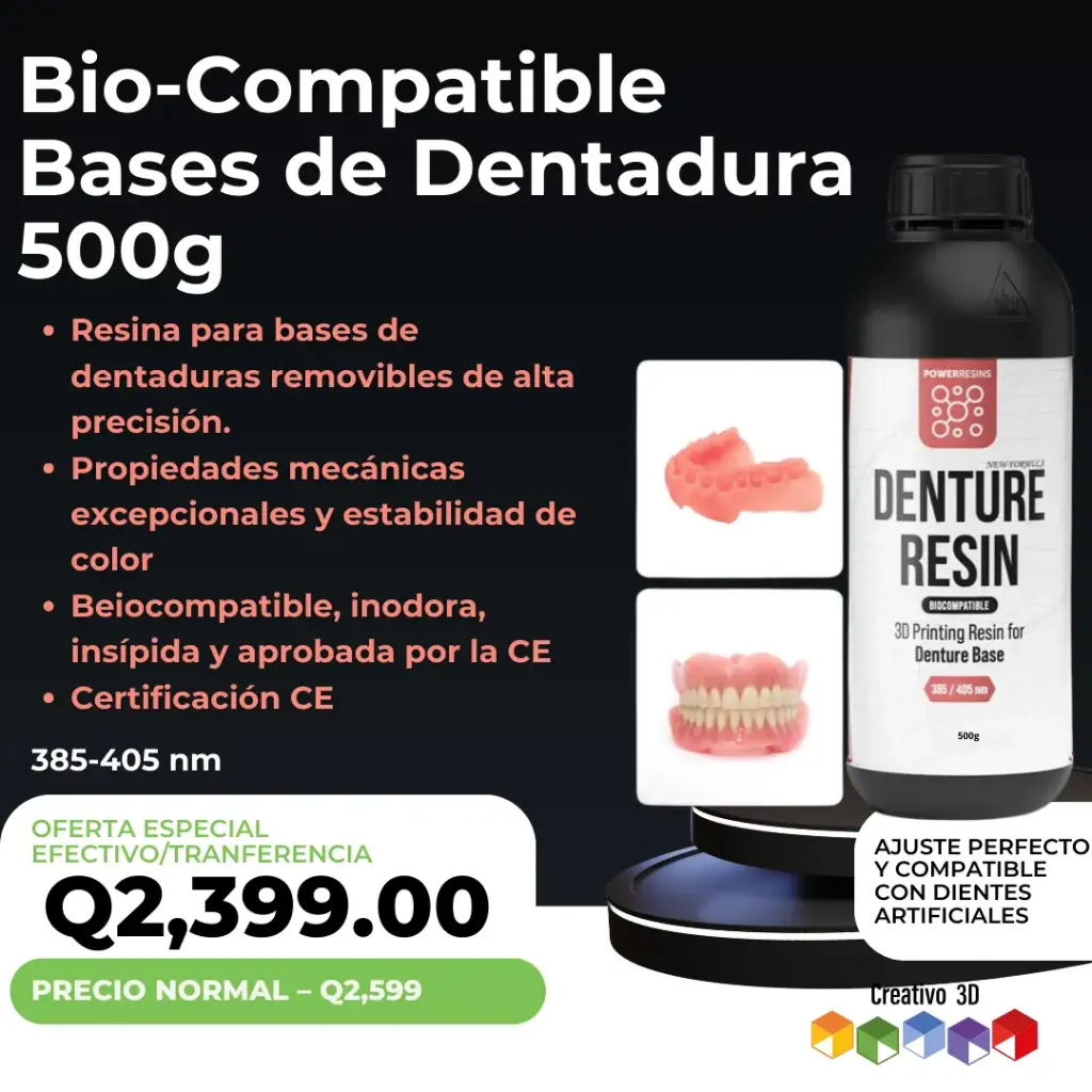 Bases de Dentadura – Resina Dental Biocompatible para Bases de Dentadura 500g