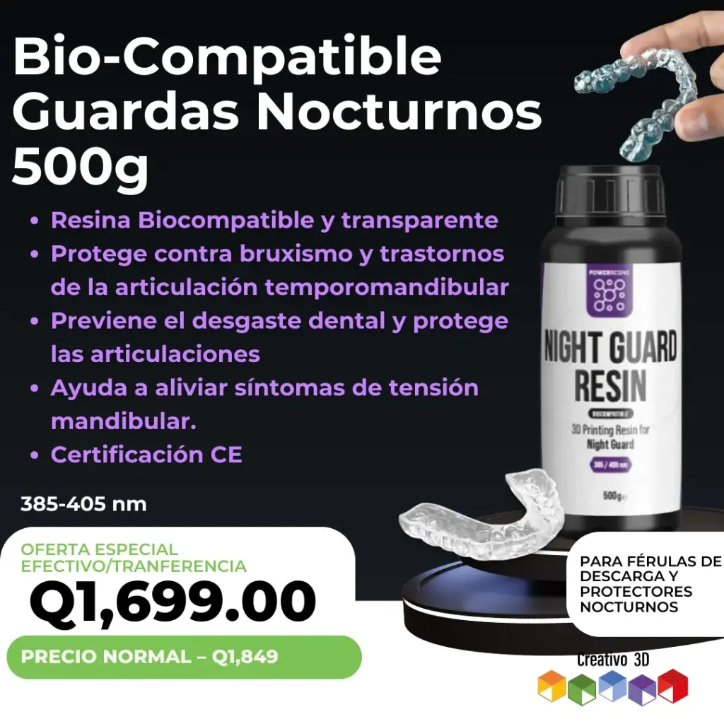 Guardas Nocturnos – Resina Dental Biocompatible para Férulas y Guardas 500g