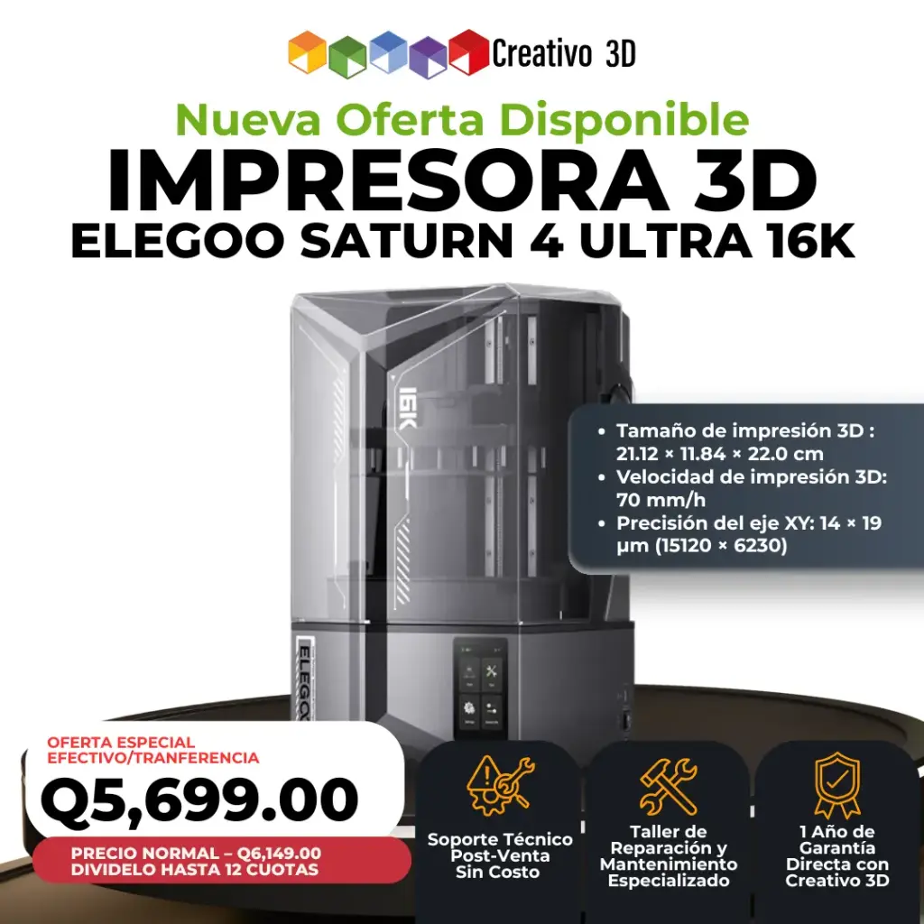 Elegoo Saturn 4 Ultra 16K – Impresora 3D de Resina con Precisión 16K