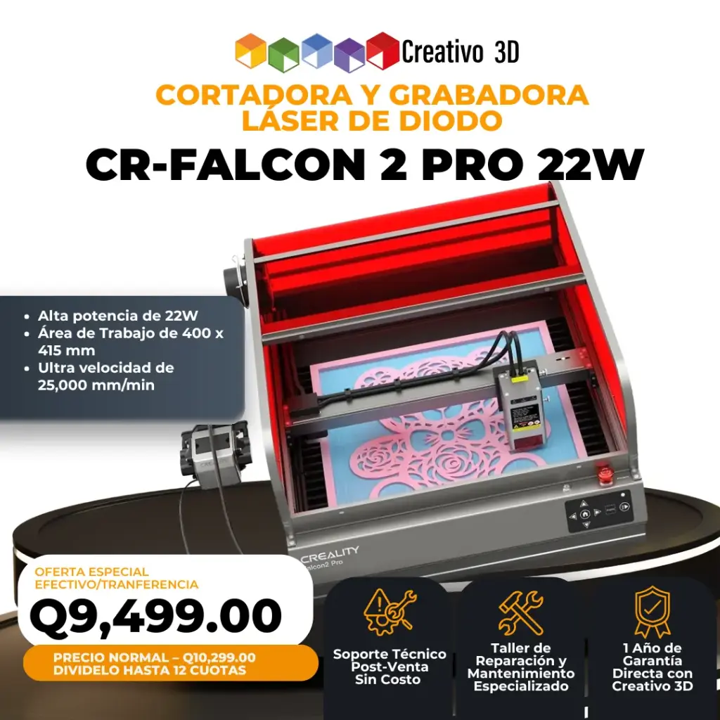 Grabadora y Cortadora Láser Diodo CR-Falcon 2 PRO [400x415mm – 22W]