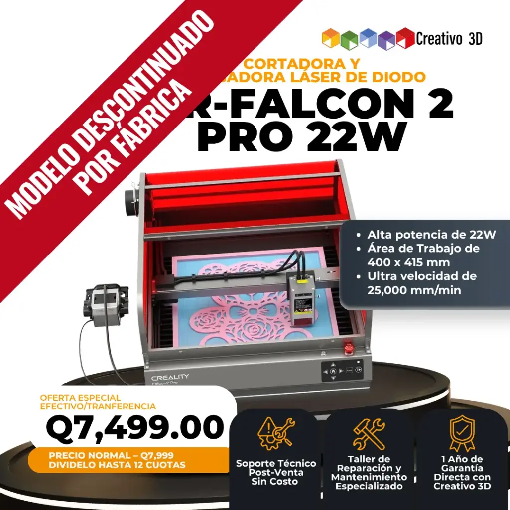 Grabadora y Cortadora Láser Diodo CR-Falcon 2 PRO [400x415mm – 22W]
