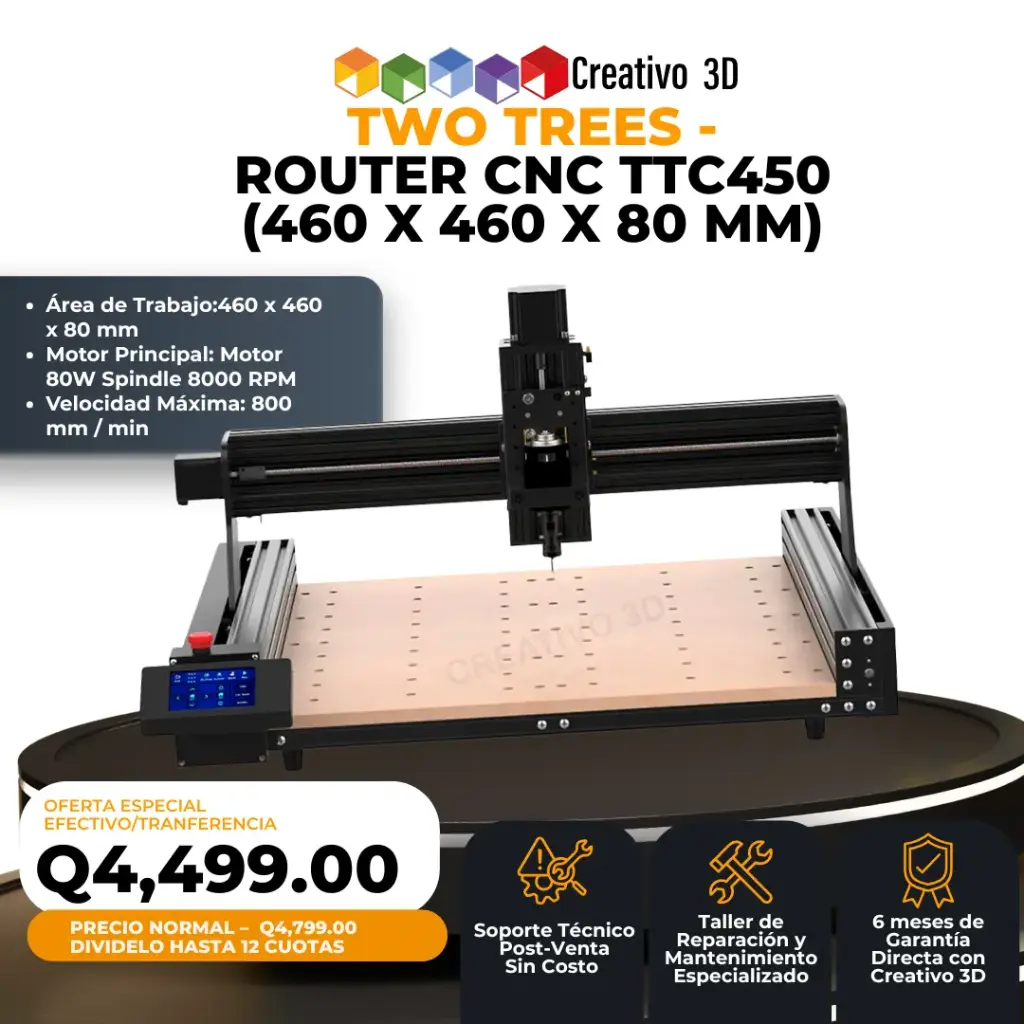 Two Trees – Router CNC TTC450 (460 x 460 x 80 mm)