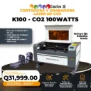 K100 Cortadora y Grabadora Láser CO2 – 100 Watts (90×60 cm) – 220V