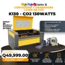 K130 Cortadora y Grabadora Láser CO2 Industrial – 130 Watts – 1.40×1.00 metros – 220v