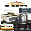 K180 Cortadora y Grabadora Láser CO2 Industrial – 180 Watts – 2.50×1.30 metros [Incluye Chiller CW5200 + Eje Rotativo + Accesorios] – 220v